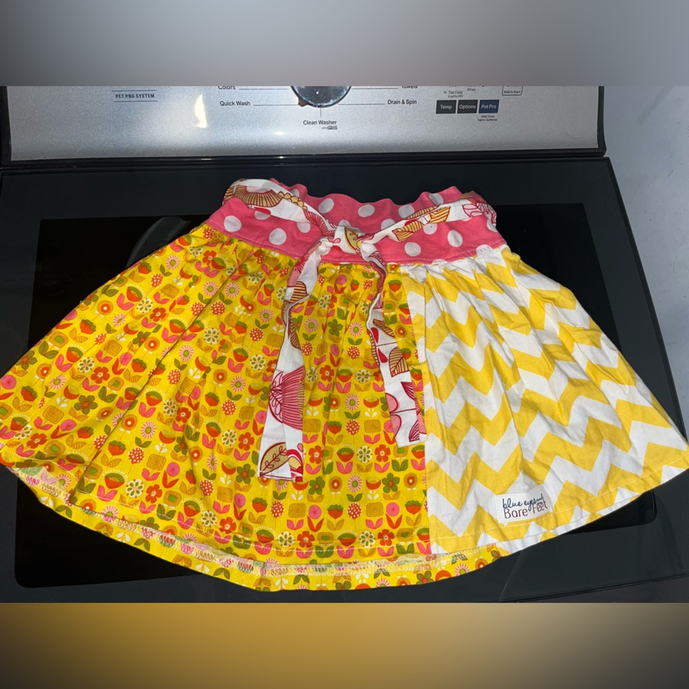 Blueberi Boulevard girls' Yellow and Pink Skirt